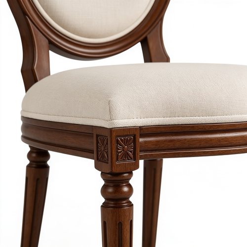 Jane Hug CLC-LWH-W Clarksville Dining Room Chairs - Double Cross Back Wood Seat Chairs, Set of 2, Linen White